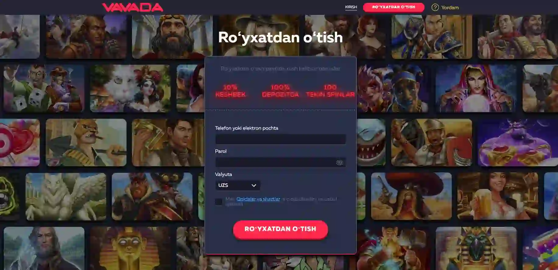 Vavada registr