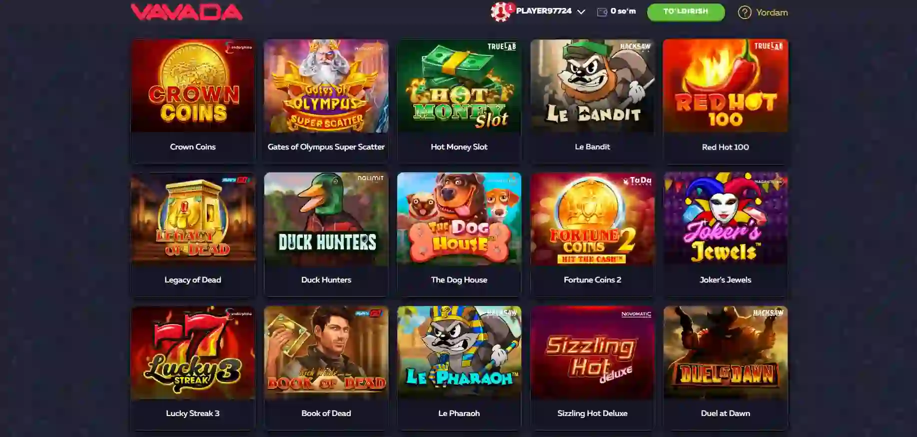 Vavada games